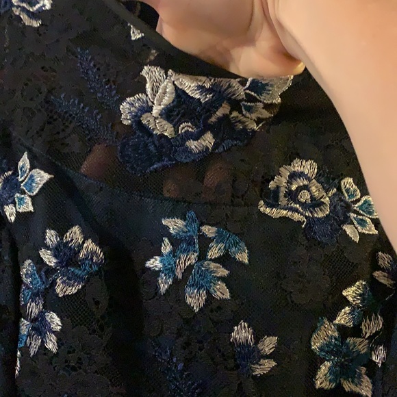 White House Black Market Dress Size 6 blue silver - Picture 4 of 14